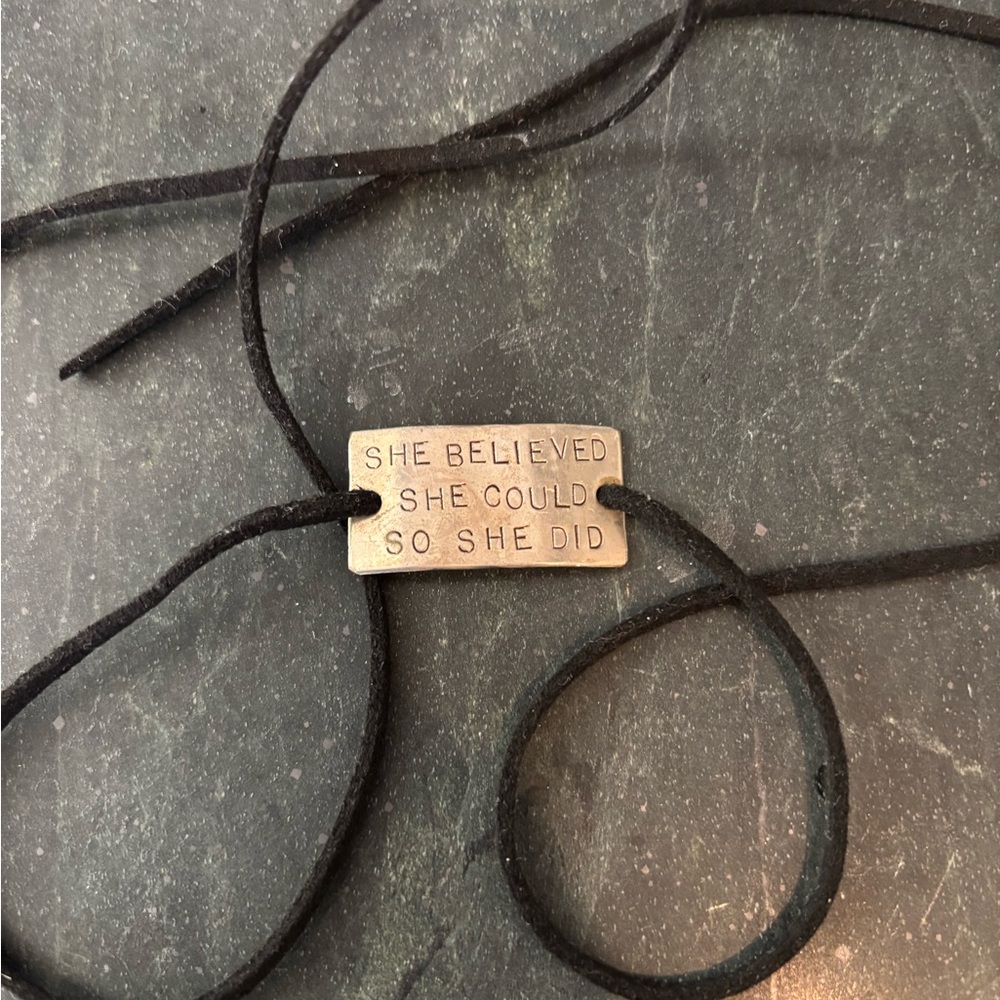 Inspirational Black and Silver Bracelet